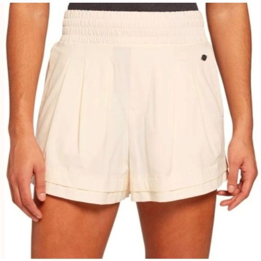 CALIA Women's Step Up Double Lined High Rise Shorts CG2 Unbleached Small NEW